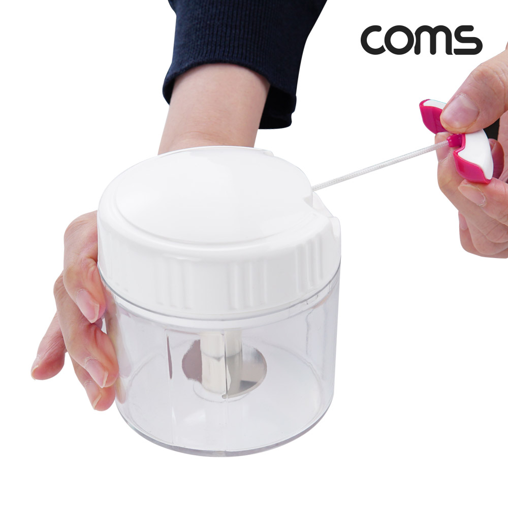 Coms 수동 야채 다지기, 다용도 만능, 야외활동 캠핑 휴대 가능, 이유식 다지기, 핸들 회전