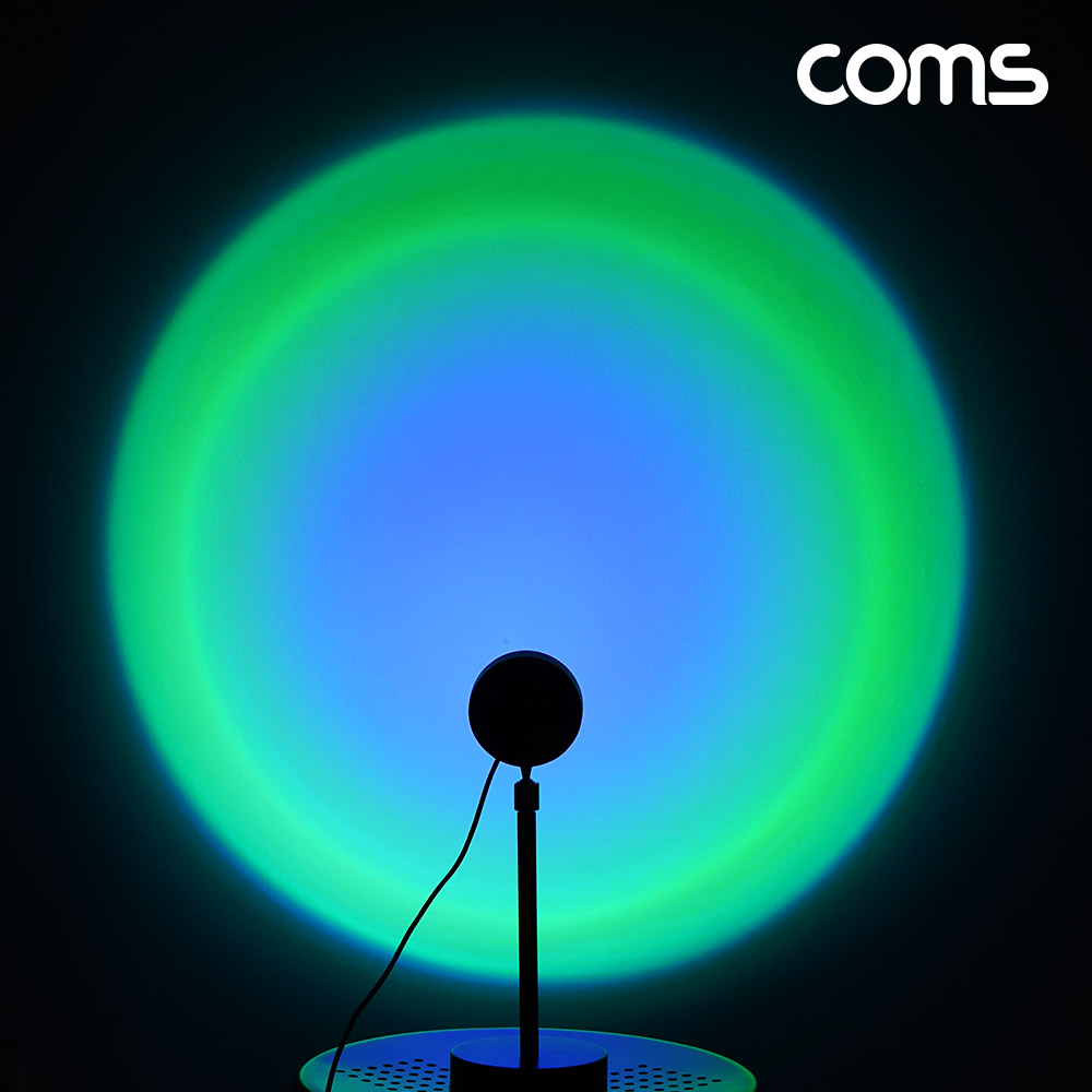 Coms 선셋 조명 램프 16컬러 리모컨 스튜디오 LED 램프 무지개 레인보우 감성 인테리어 노을 석양 무드등 색조명 촬영