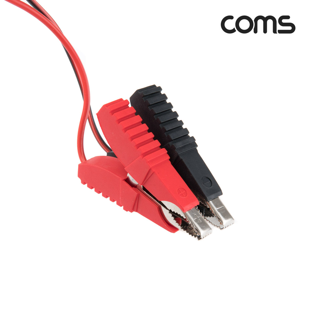 Coms 차량용 시가 전원 케이블 30cm, 배터리 +/- 악어클립, 시가잭(시거잭)