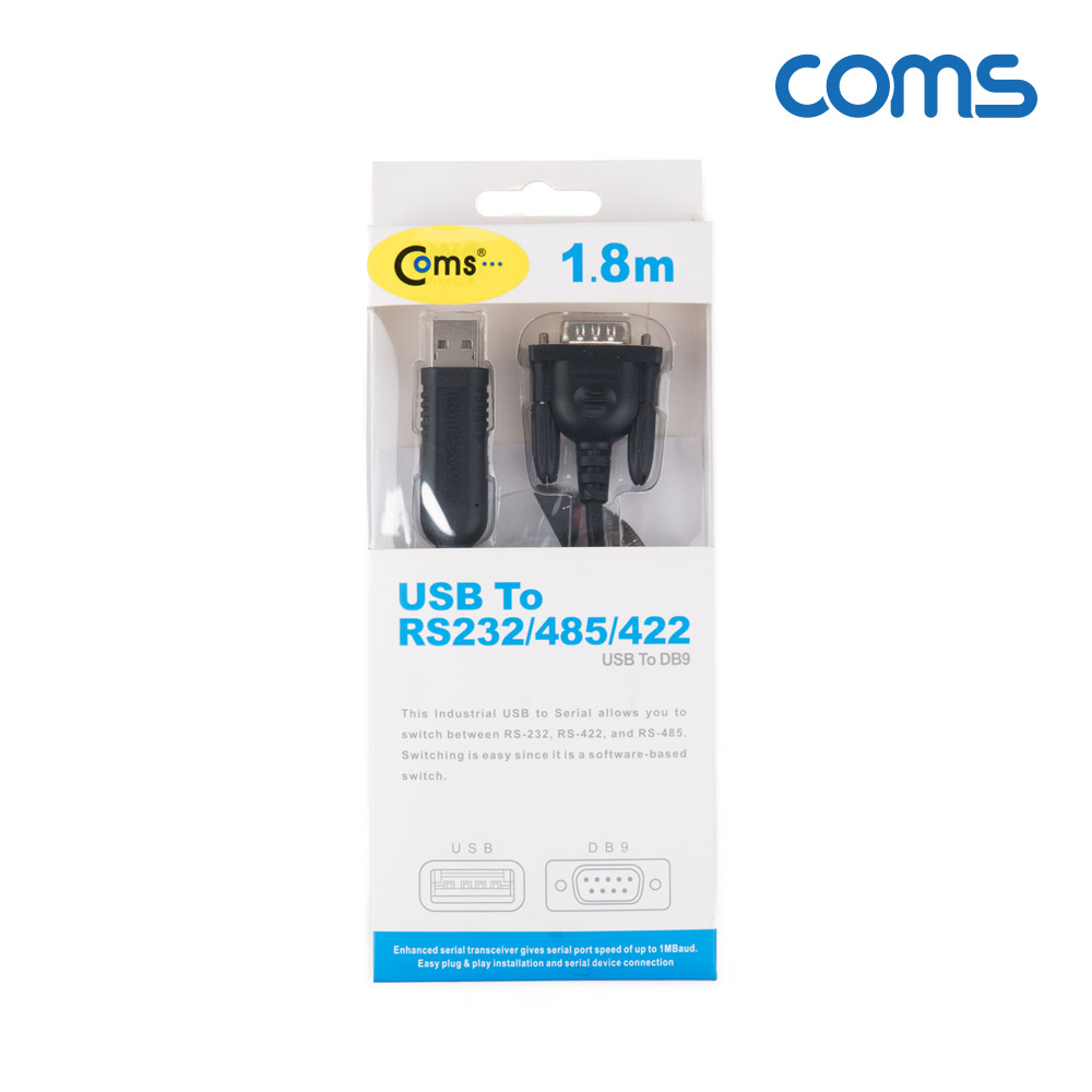 Coms USB to RS485/422 컨버터 케이블 1.8M, DB9, VGA, D-SUB