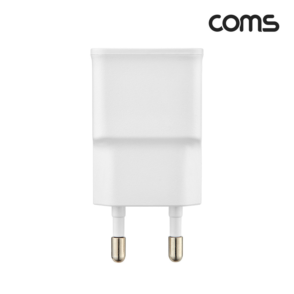 Coms 가정용 충전기 5V 1.2A, 화이트, 케이블 미포함, 컴스