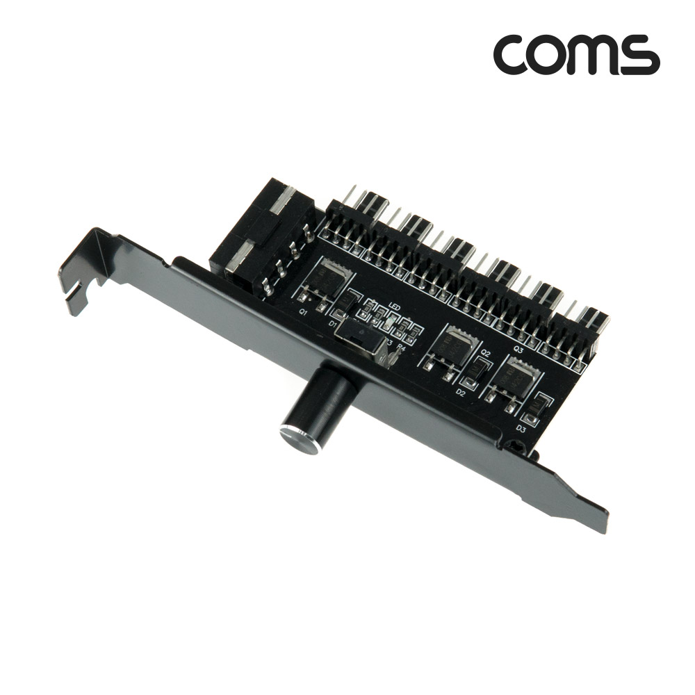 Coms 쿨러 팬 속도 조절기, 전원(12V) 분배 변환기, IDE 전원 to 4P x 6, 다이얼