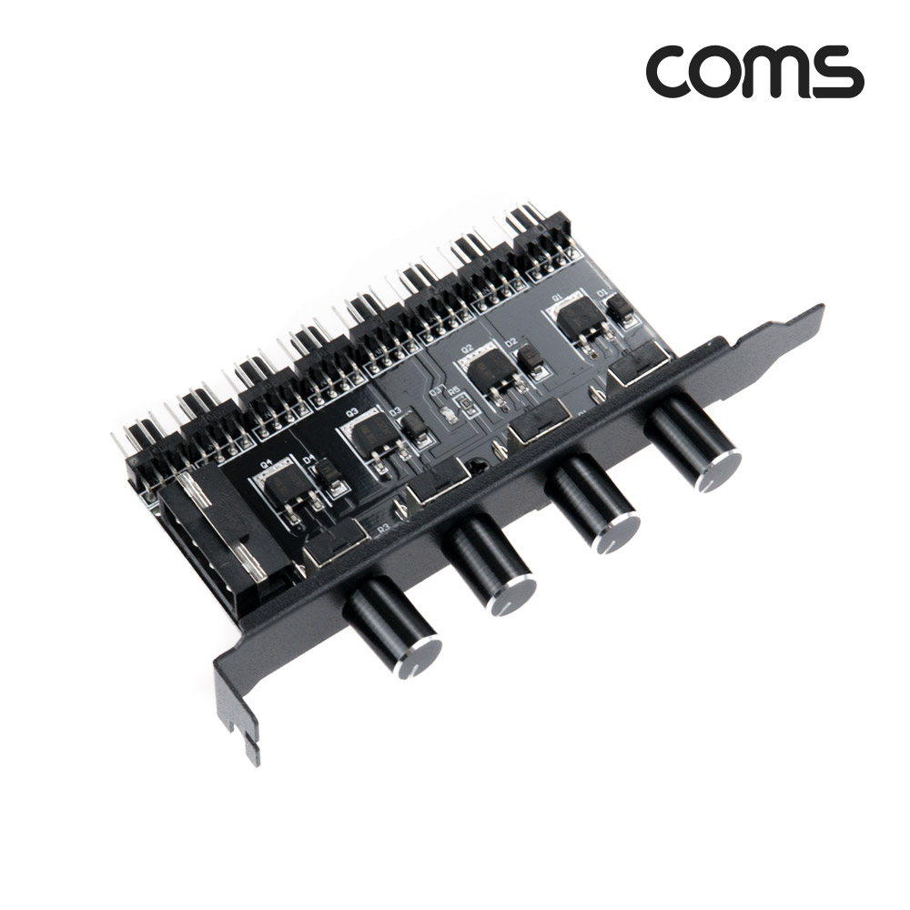 Coms 쿨러 팬 속도 조절기, 전원(12V) 분배 변환기, IDE 전원 to 4P x 6, 다이얼 4EA