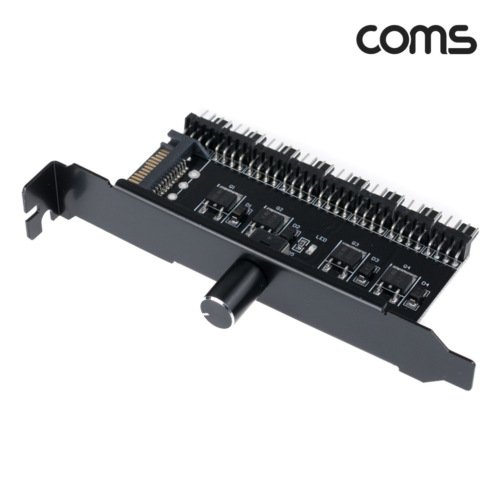 Coms 쿨러 팬 속도 조절기 전원(12V) 분배 변환기 SATA 전원 to 4P x 8 다이얼 1EA