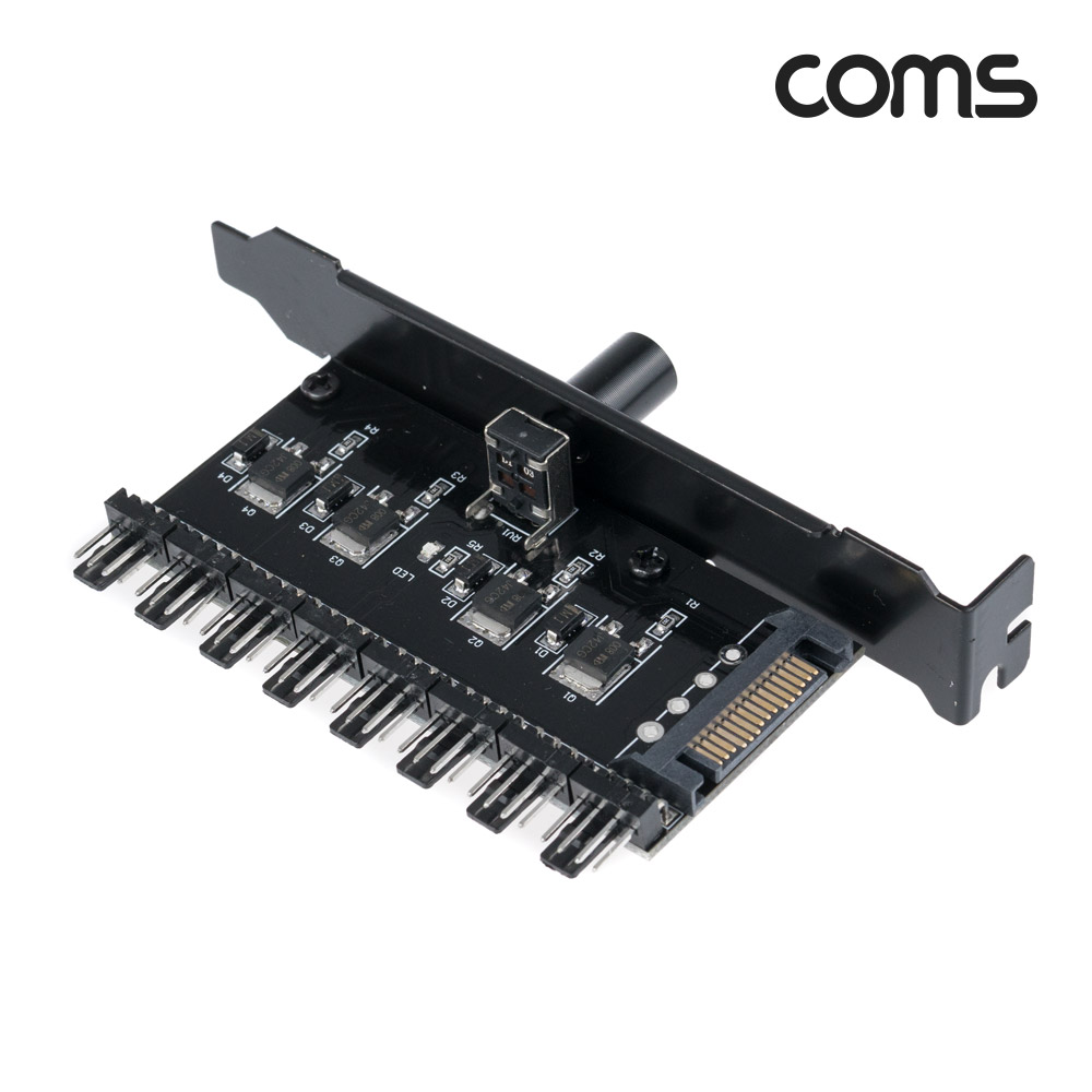 Coms 쿨러 팬 속도 조절기 전원(12V) 분배 변환기 SATA 전원 to 4P x 8 다이얼 1EA