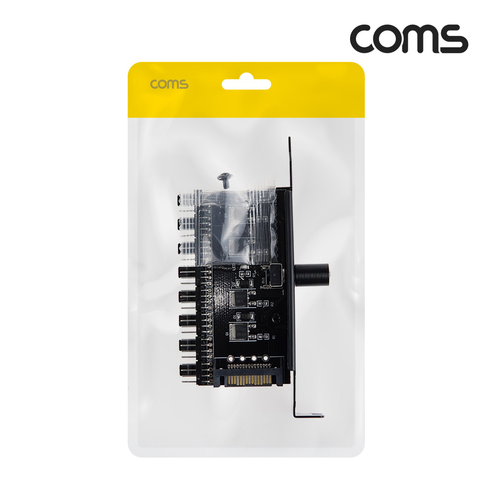 Coms 쿨러 팬 속도 조절기 전원(12V) 분배 변환기 SATA 전원 to 4P x 8 다이얼 1EA