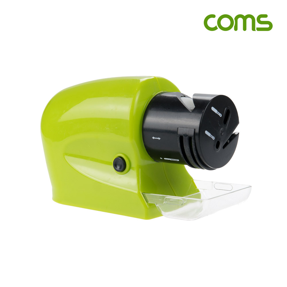 Coms 다용도 전동 칼갈이, 무선, 연마기, 샤프너, AA x4 건전지 작동(별도구매), 가위 드라이버 과도 빵칼 식칼