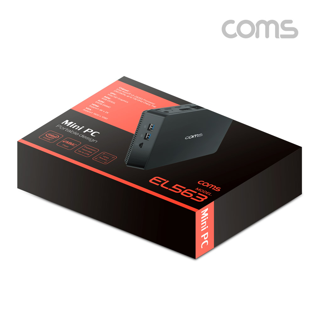 Coms 초소형 미니 PC, 소형 컴퓨터, 정품 윈도우 win 10 포함, 무소음, HDMI/VGA, 5G/2.4G WiFi, 무선 블루투스 4.0, 외부 SATA HDD 2TB 장착가능, USB 3.0, 유선 랜 RJ45,사무용, 가정용, PC가 반드시 필요한 업무공간용, 문서작업, 온라인 강의