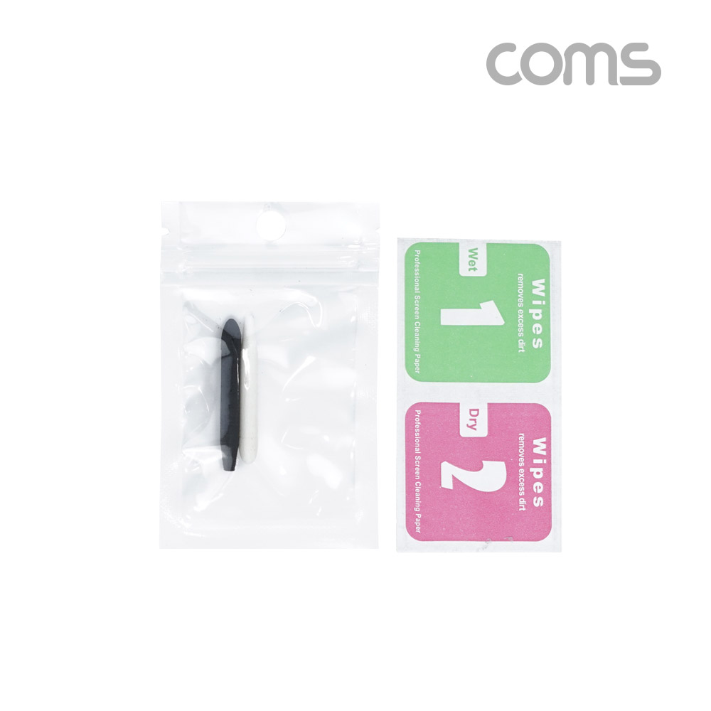 Coms 정전식 터치펜 Black, 스마트폰 화면 터치, 알코올 소독펜, 먼지 제거 키트, 오염 방어 세트