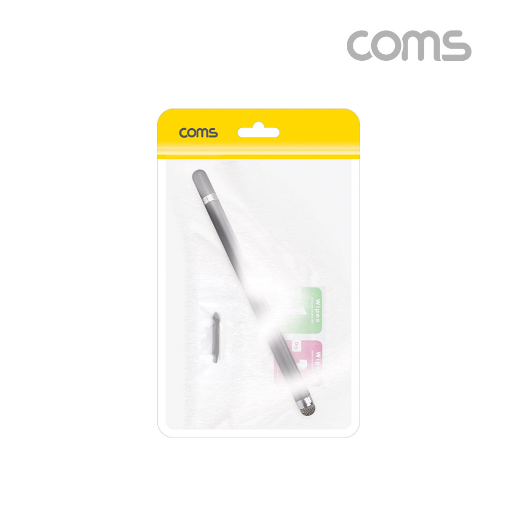 Coms 정전식 터치펜 Black, 스마트폰 화면 터치, 알코올 소독펜, 먼지 제거 키트, 오염 방어 세트