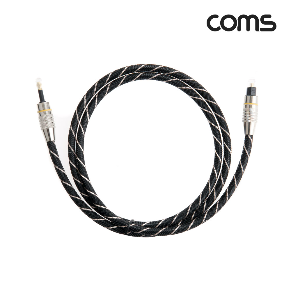 Coms 오디오 광케이블(5∮, 각/원) 1M 메쉬 Toslink to Toslink