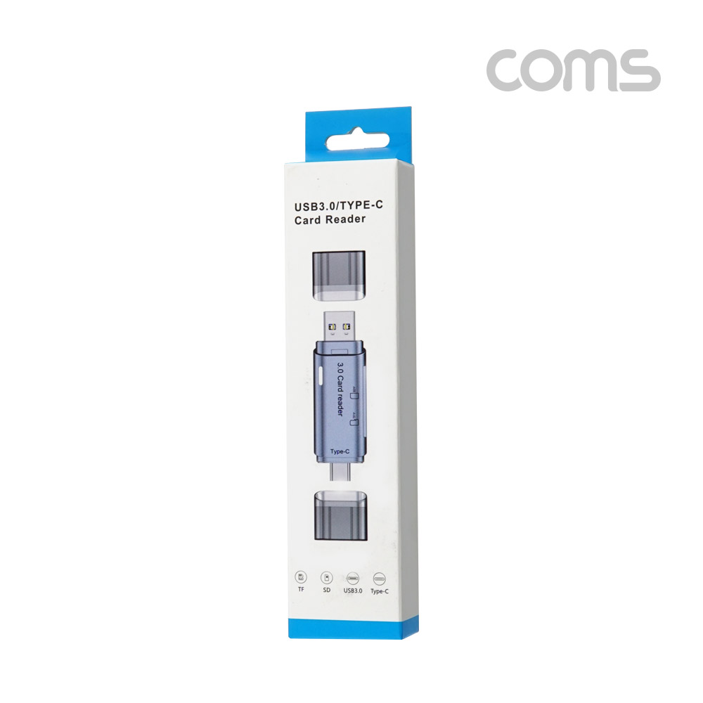 Coms USB 3.1 (Type C) 카드리더기(2 in 1), TF(Micro SD), SD, USB 3.0