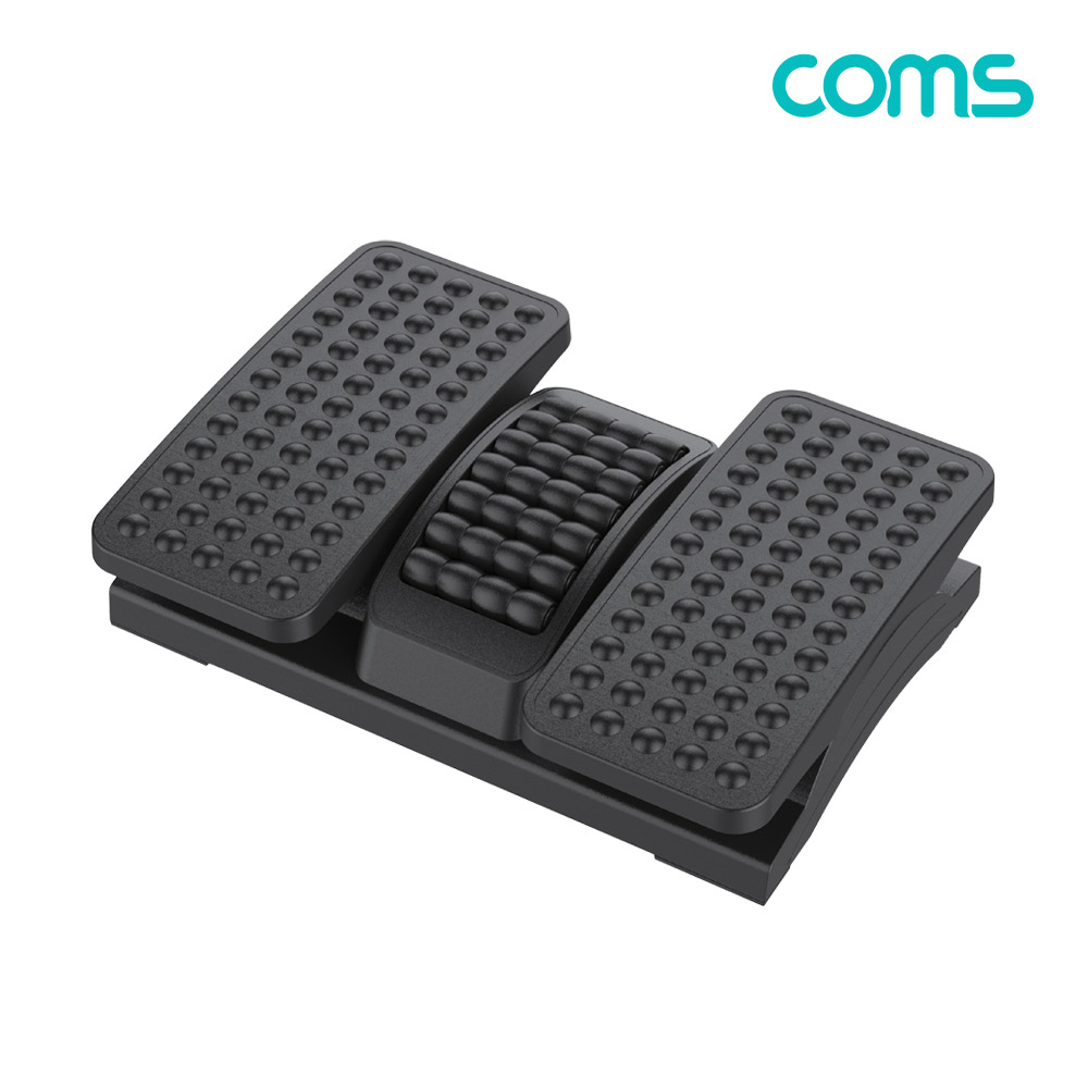 Coms 좌우 분리형 발 받침대/중앙 지압판, 양발 분리, 풋레스트, FOOT REST, 각도조절 0~25도, 책상, 사무실, 가정용, 각도조절
