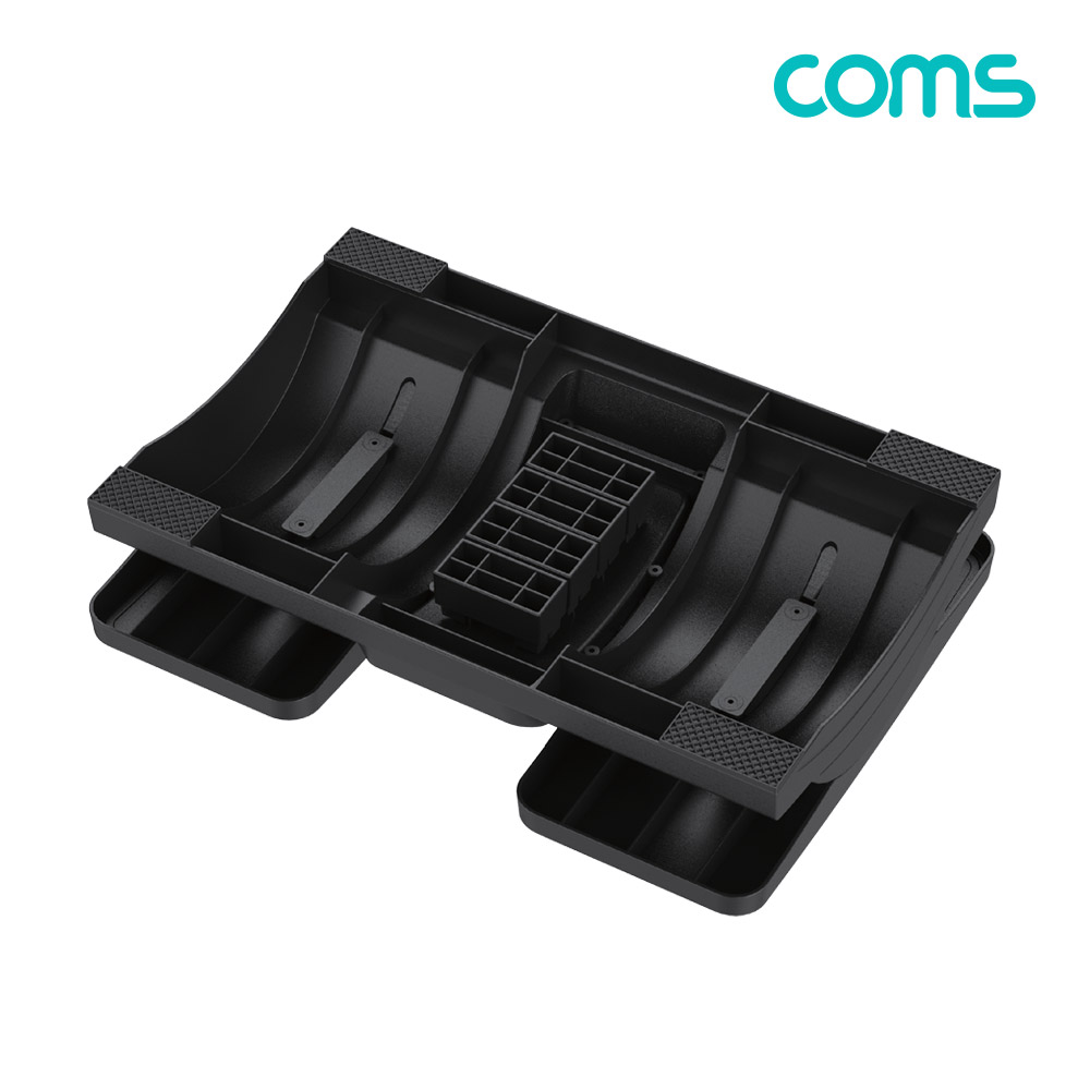 Coms 좌우 분리형 발 받침대/중앙 지압판, 양발 분리, 풋레스트, FOOT REST, 각도조절 0~25도, 책상, 사무실, 가정용, 각도조절