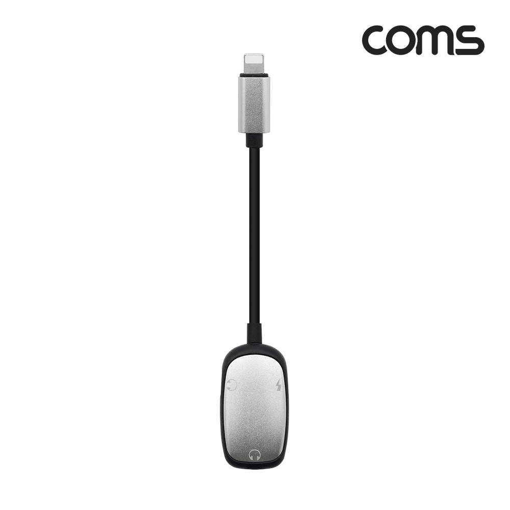 Coms iOS 8핀 (8Pin) 스테레오(AUX) 3.5mm 이어폰 젠더 T형 / 충전 + 음악감상 / 오디오 컨버터