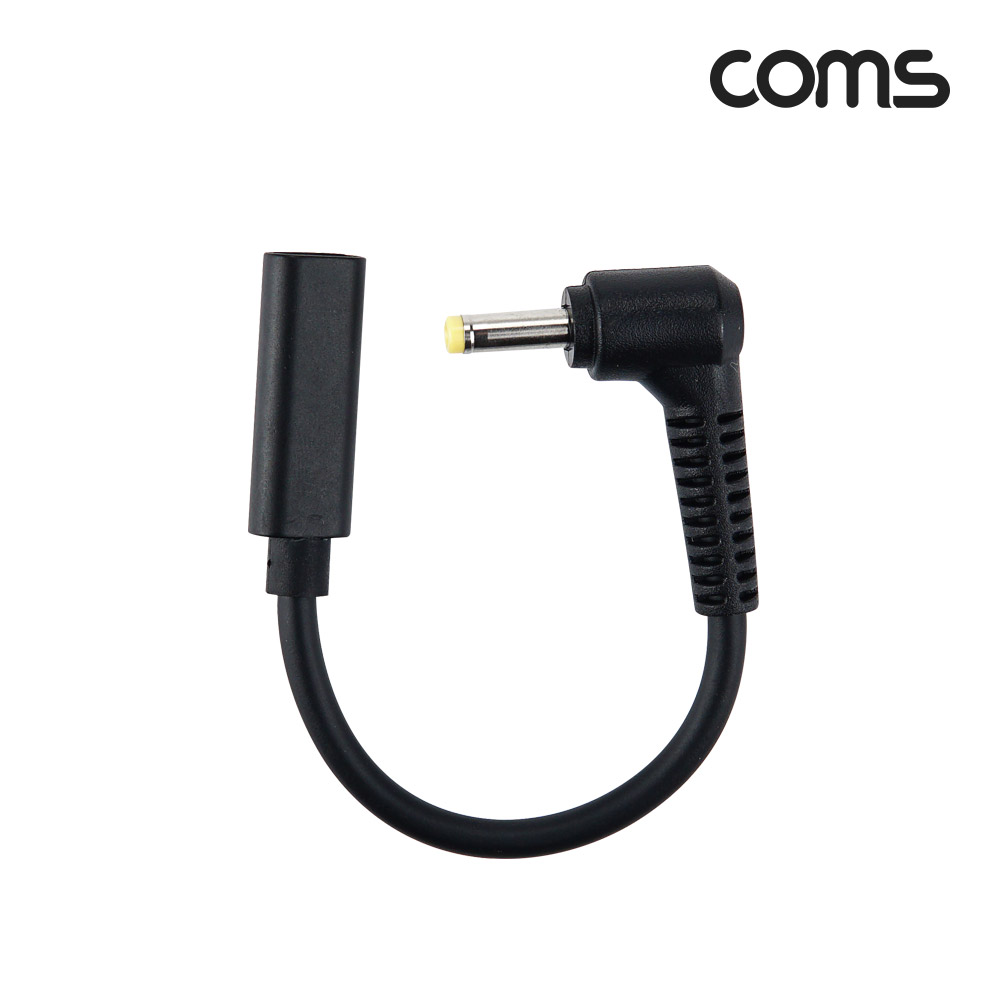 Coms USB 3.1(Type C) 노트북 전원 변환 케이블(PD to DC 4.0/1.7), 충전, 젠더,15cm, 꺾임형, 꺽임