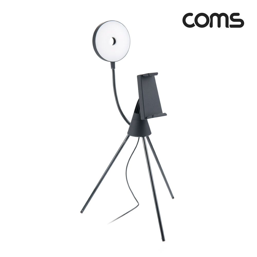 Coms 스마트폰 미니 삼각대 링 라이트 / LED 원형 램프 / 촬영 사진 동영상 / 탁상 거치
