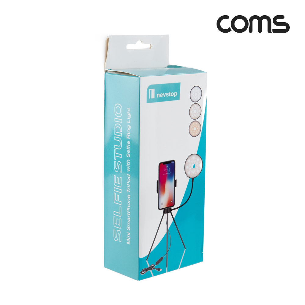 Coms 스마트폰 미니 삼각대 링 라이트 / LED 원형 램프 / 촬영 사진 동영상 / 탁상 거치