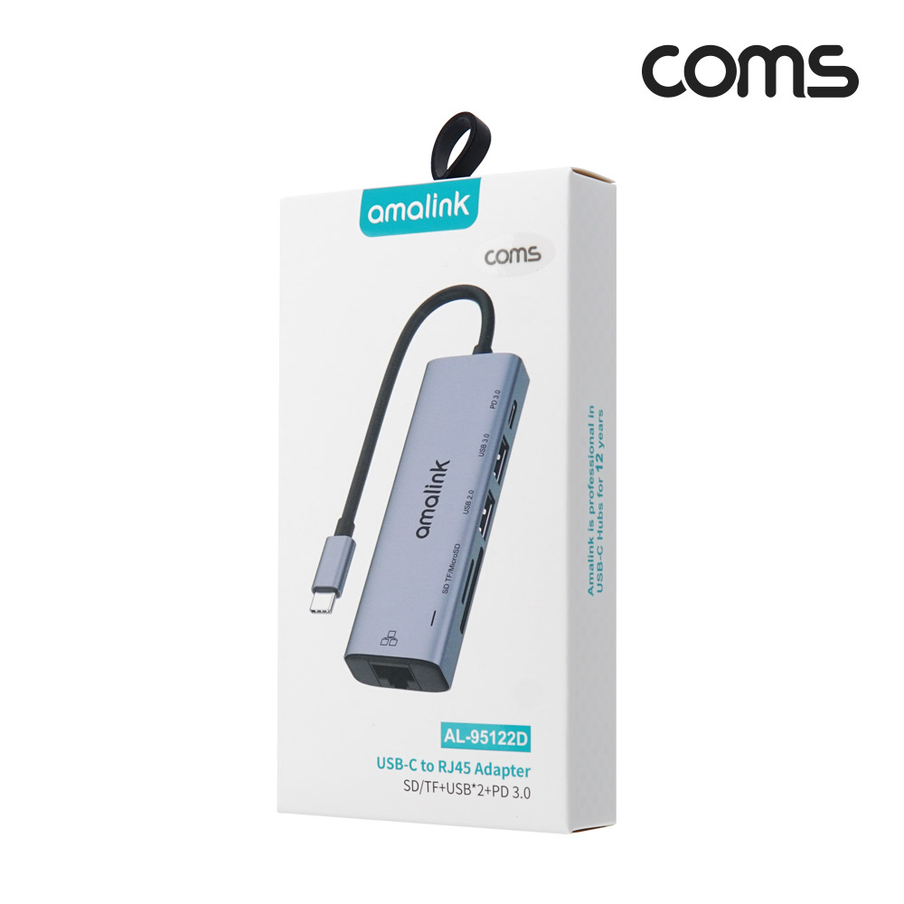 Coms USB 3.1 Type C 멀티 도킹&허브, USB 3.0, 2.0, Type-C(PD) 포트, RJ45 이더넷 랜 LAN, SD TF Card, 도킹스테이션
