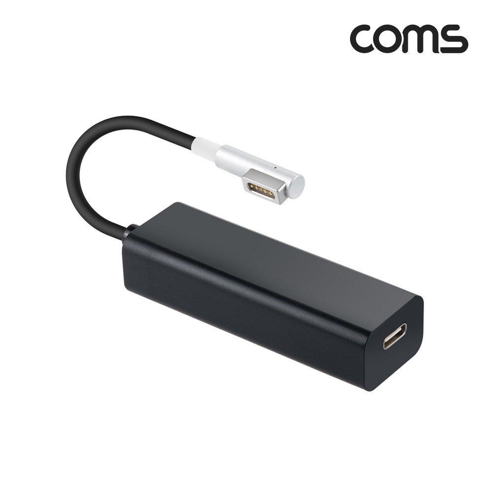 Coms Type C 전원변환 어댑터 85W(OutPut) Black 맥세이프/MagSafe1 구형 노트북 마그네틱 충전 젠더 L형