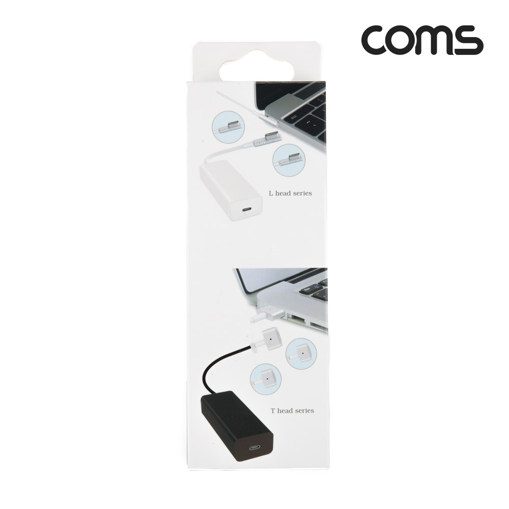 Coms Type C 전원변환 어댑터 85W(OutPut) Black 맥세이프/MagSafe1 구형 노트북 마그네틱 충전 젠더 L형