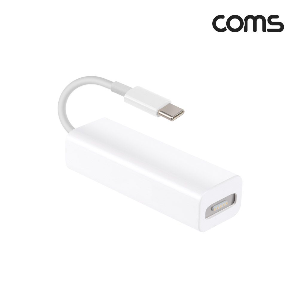 Coms Type C 전원변환 어댑터 45/60/85W(OutPut) White 맥세이프/MagSafe 구형 노트북 마그네틱 충전 젠더