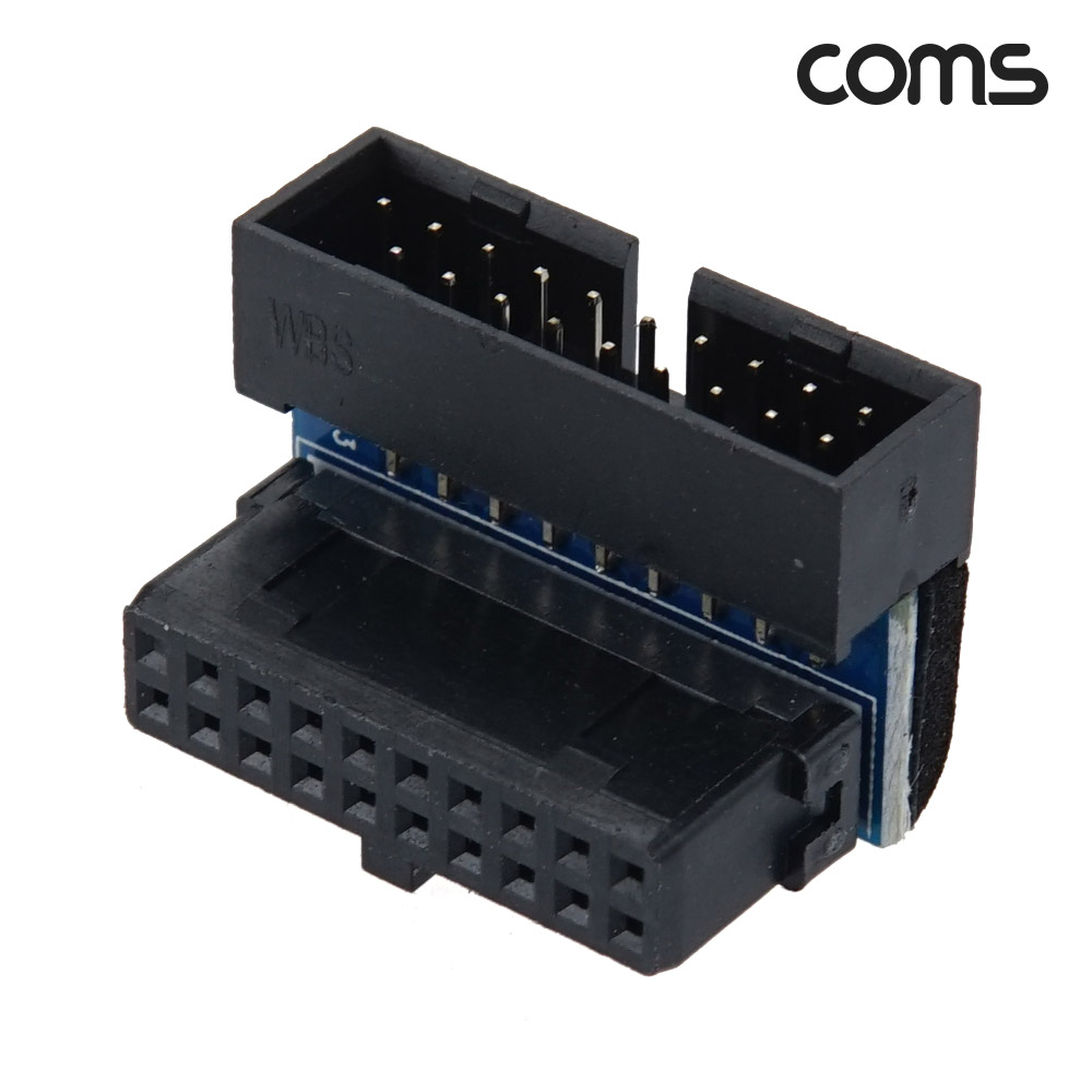 Coms USB 3.0 19핀 젠더 MF 90도 상향 90도 꺾임 19Pin 마더보드 메인보드