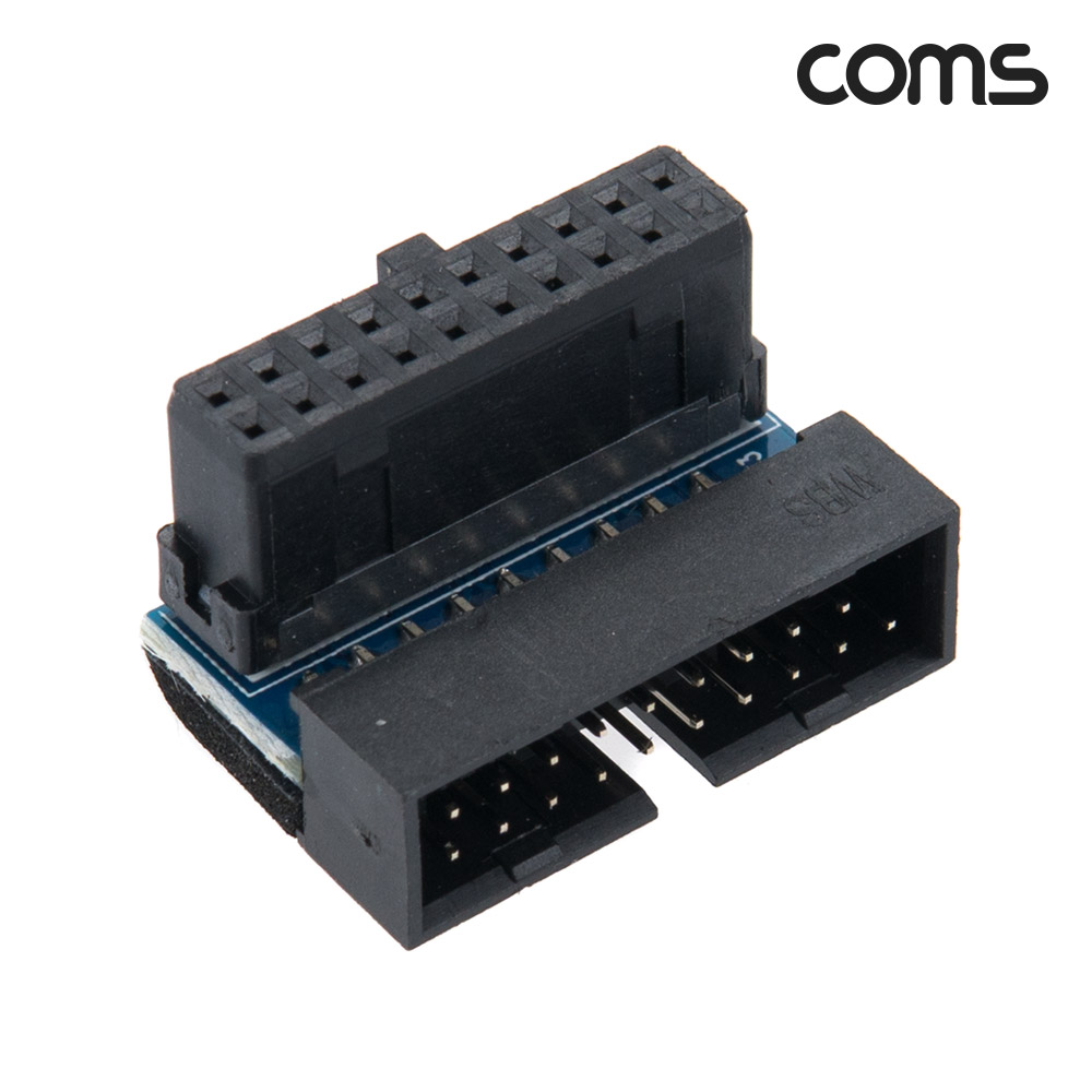 Coms USB 3.0 19핀 젠더 MF 90도 상향 90도 꺾임 19Pin 마더보드 메인보드