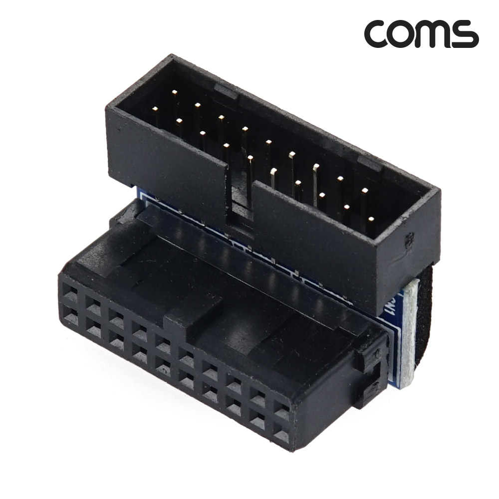 Coms USB 3.0 19핀 젠더 MF 90도 하향 90도 꺾임 19Pin 마더보드 메인보드