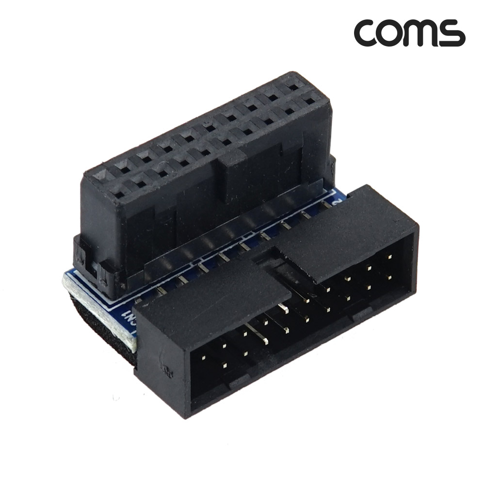 Coms USB 3.0 19핀 젠더 MF 90도 하향 90도 꺾임 19Pin 마더보드 메인보드