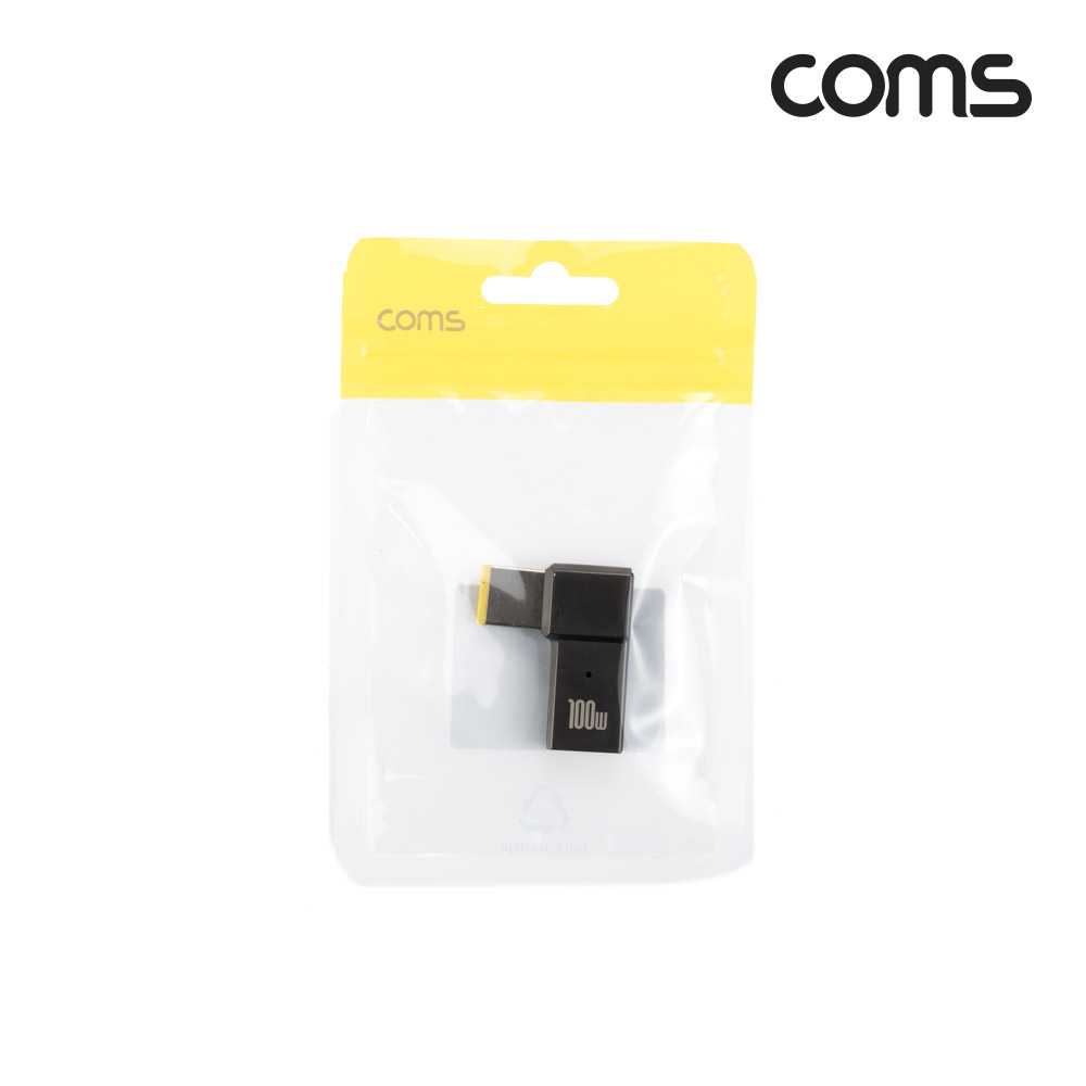 Coms USB 3.1(Type C) 노트북 젠더(PD to DC Lenovo), 전원 변환, Short, 꺾임, 100W, 레노버