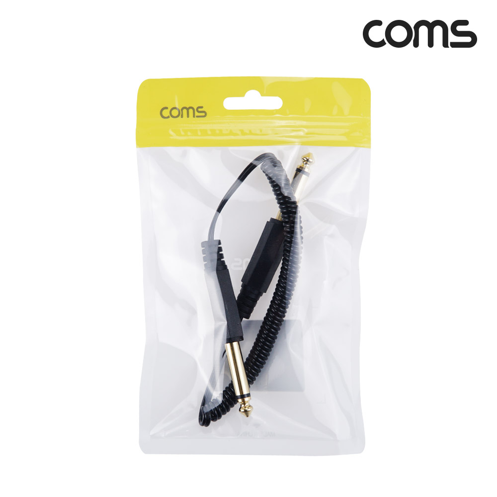 Coms AV 스프링 케이블, 6.5 to 6.5, Mono 모노(M to M) 30cm~80cm, 오디오