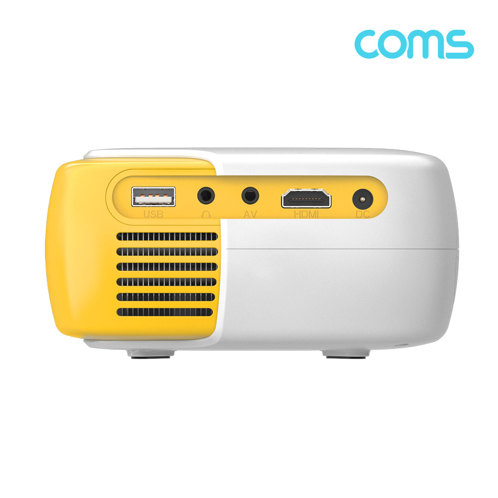 Coms 미니 LED 빔프로젝터, 소형, 1000루멘, HDMI USB AV, 영사기, 640 x 360, 1080P입력