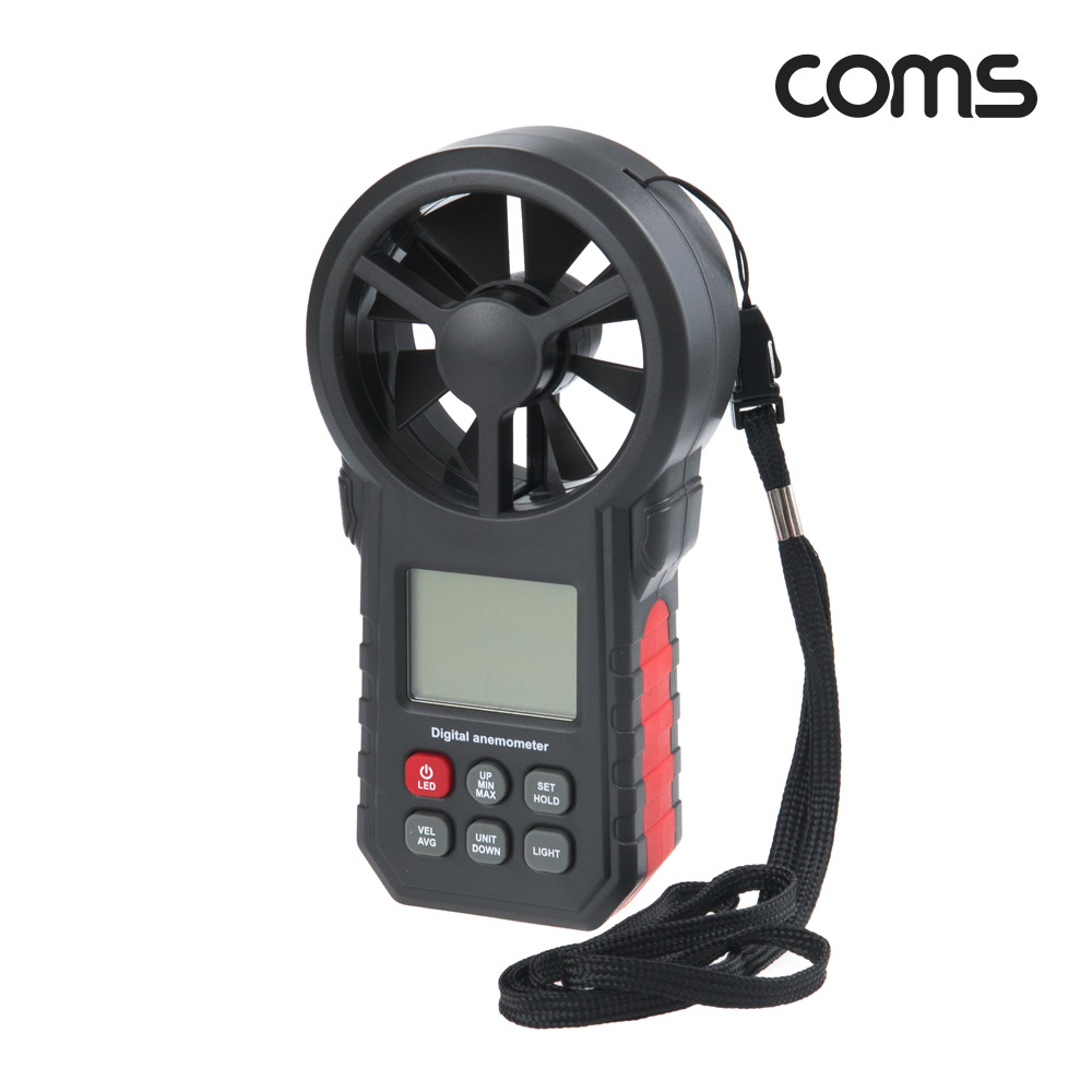 Coms 풍속계, 풍속 및 온도 측정, 풍량 바람 측정기 테스터기 LED