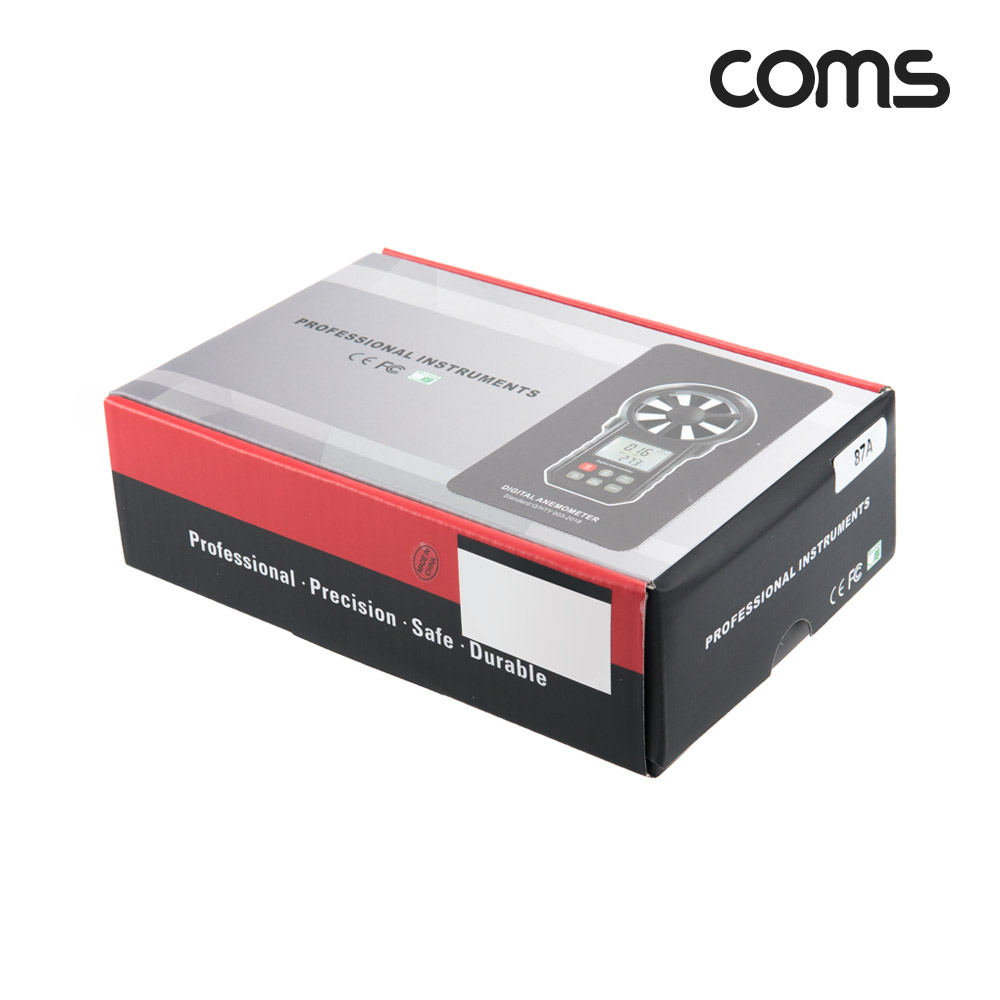 Coms 풍속계, 풍속 및 온도 측정, 풍량 바람 측정기 테스터기 LED