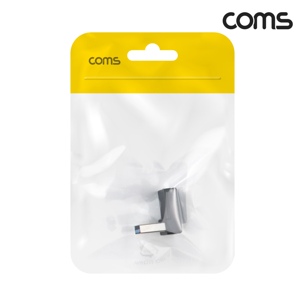 Coms USB 3.1(Type C) 3.0 변환 젠더 상향 꺾임 C타입 F to A타입 3.0 M Black 5Gbps 고속전송