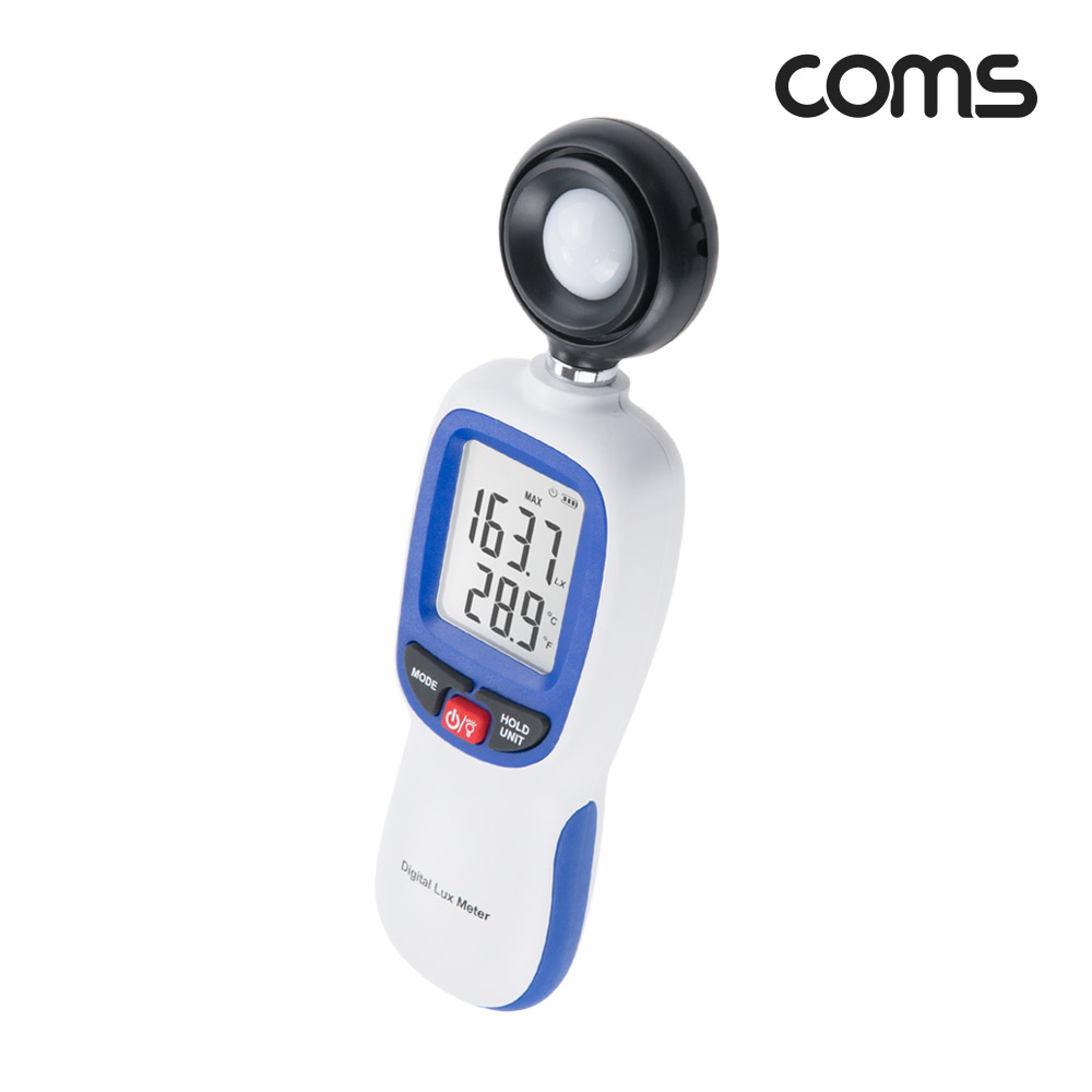 Coms 휴대용 디지털 조도계, 조도 테스터기 측정기 LED 광량 LUX FC