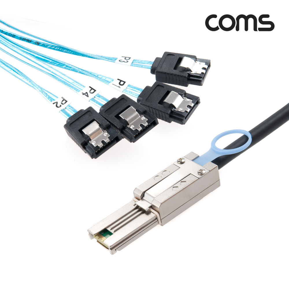 Coms SAS(SFF-8088/SATAx4) 케이블, Mini SAS 26P to SATAx4, external