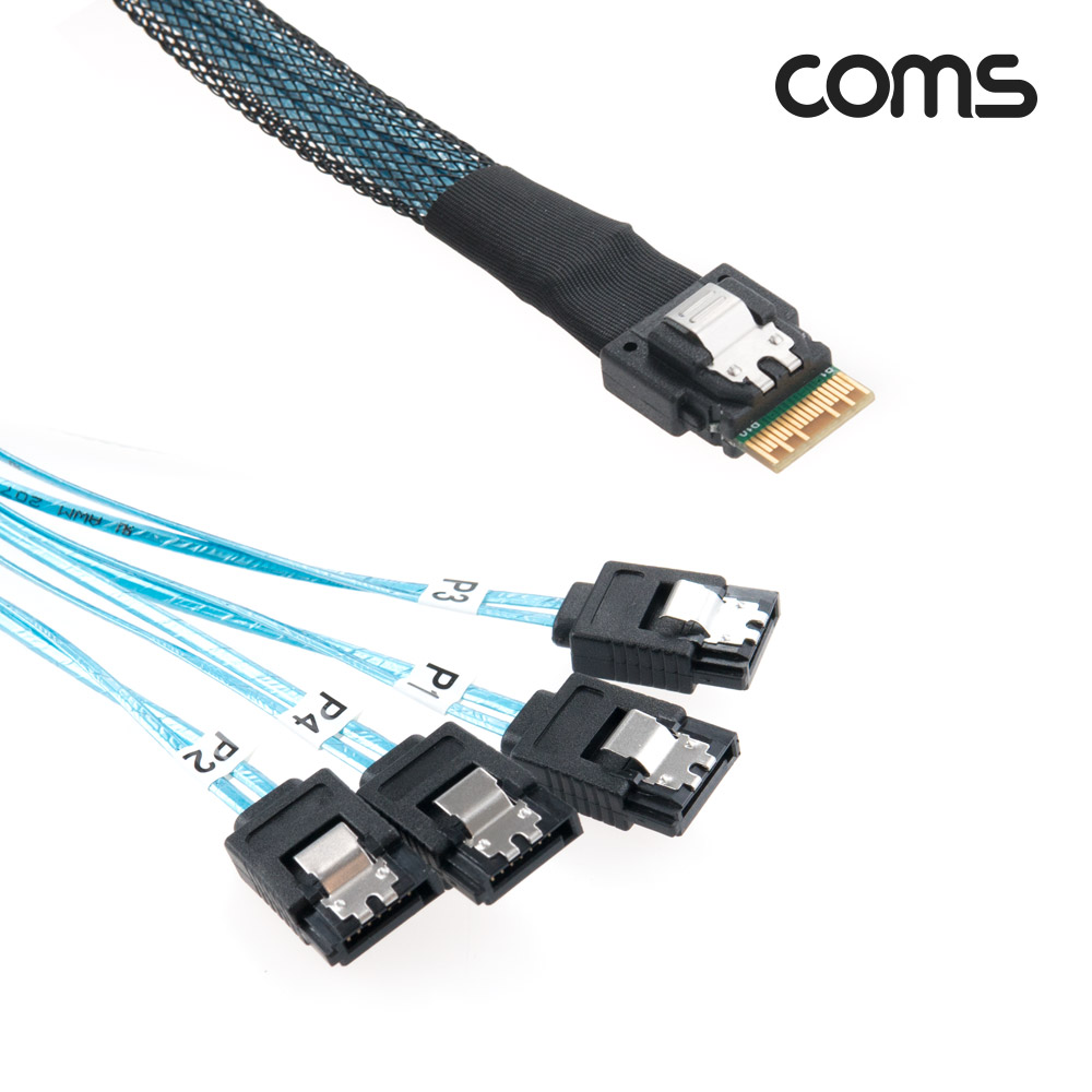 Coms SAS(SFF-8654/SATAx4) 케이블, Mini SAS 38P to SATAx4