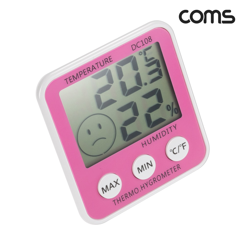 Coms 온습도계 온도계 습도계 실내 온도 습도 측정 스마일