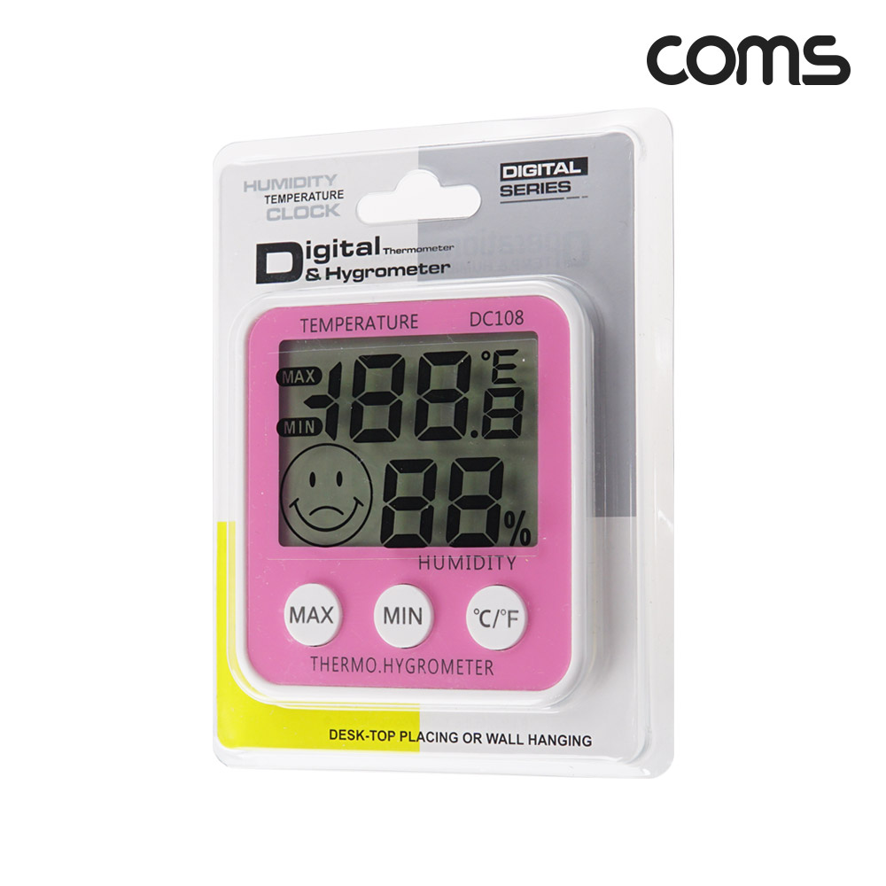 Coms 온습도계 온도계 습도계 실내 온도 습도 측정 스마일