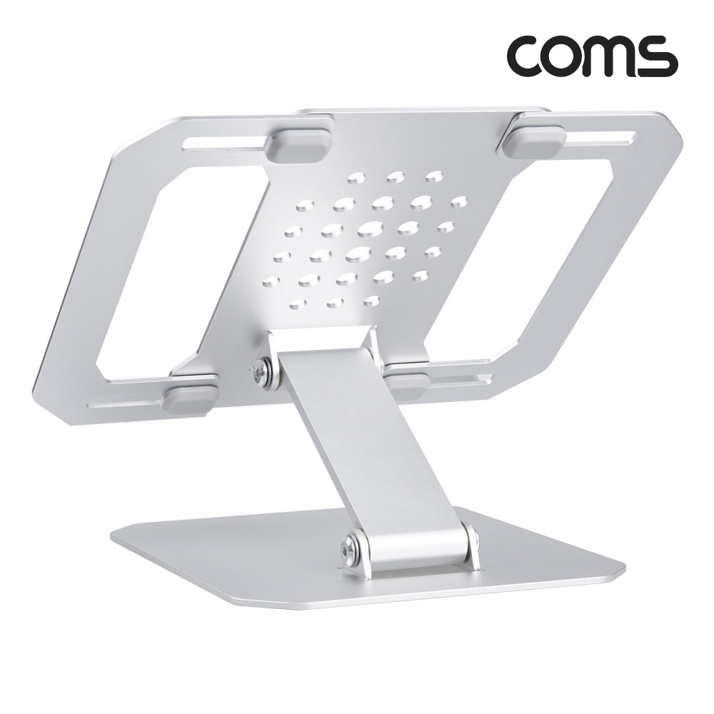 Coms 노트북 태블릿 겸용 알루미늄 거치대 스탠드 받침대 접이식 각도조절 폴딩 태블릿 패드