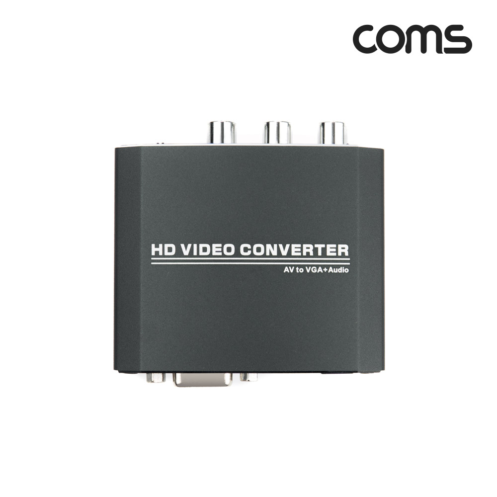 Coms AV to VGA 컨버터, AV -> VGA+오디오, 스테레오 3.5mm, 1080P, 720P, CVBS, L/R 3RCA, NTSC/PAL