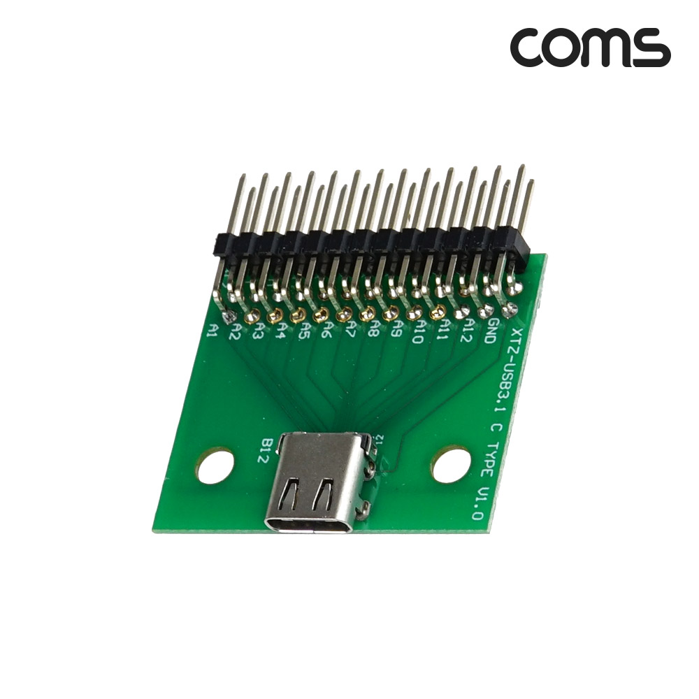 Coms DIY용 제작모듈 USB 3.1 Typc C 암놈 to 26Pin 숫놈 핀헤더 변환보드 C타입 26핀
