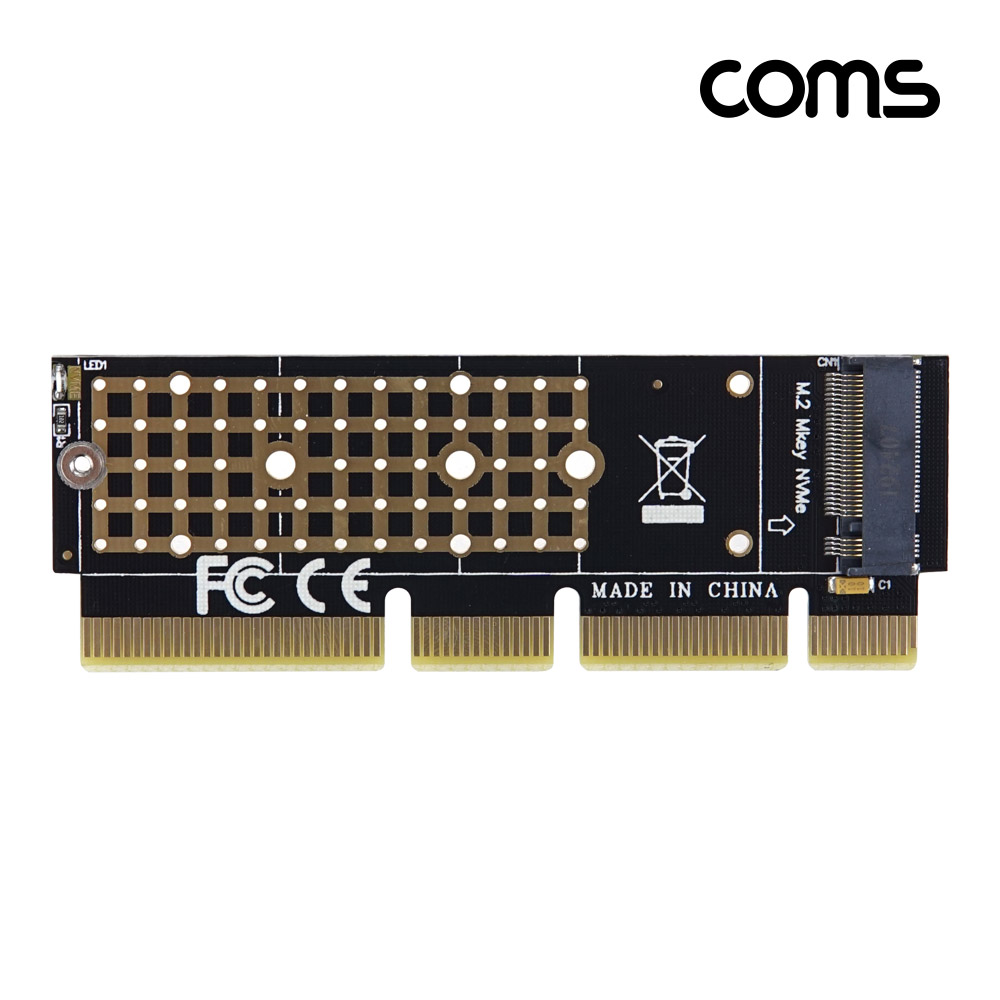 Coms Express PCI 변환 아답터(M.2 NVME) M.2 to PCI-E 16X, KEY M, KEY M+B, 어댑터, 써멀패드 드라이버