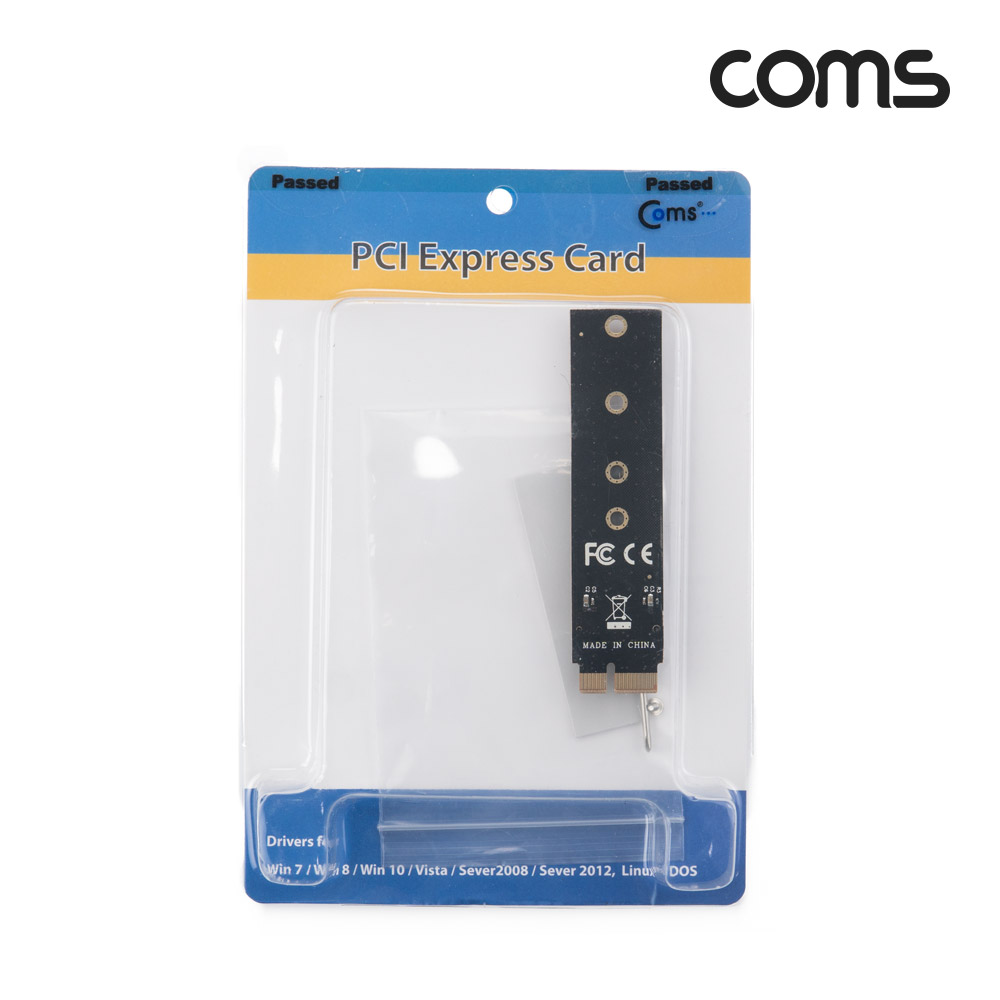 Coms PCI Express 변환 어댑터 M.2 NVMe to PCI-E 1X / KEY M / 일자형