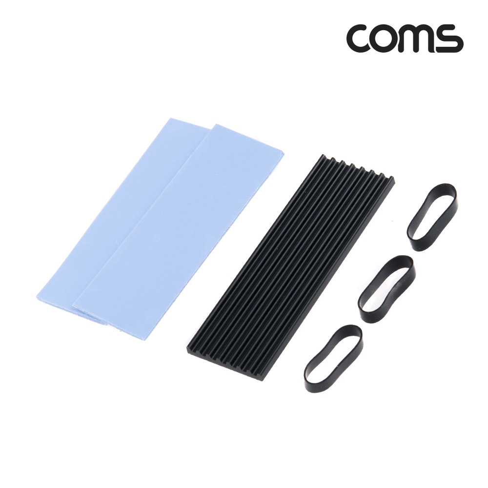 Coms M.2 SSD 방열판, 열전도 써멀패드, 고무밴드, 발열방지, NVMe NGFF