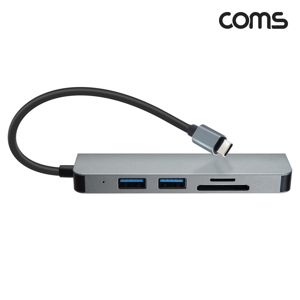 Coms USB 3.1 (Type C) 멀티 허브 5in1 USB 3.0 x 3포트 3port 외장형 카드리더기 Micro SD TF카드 SD카드 C타입