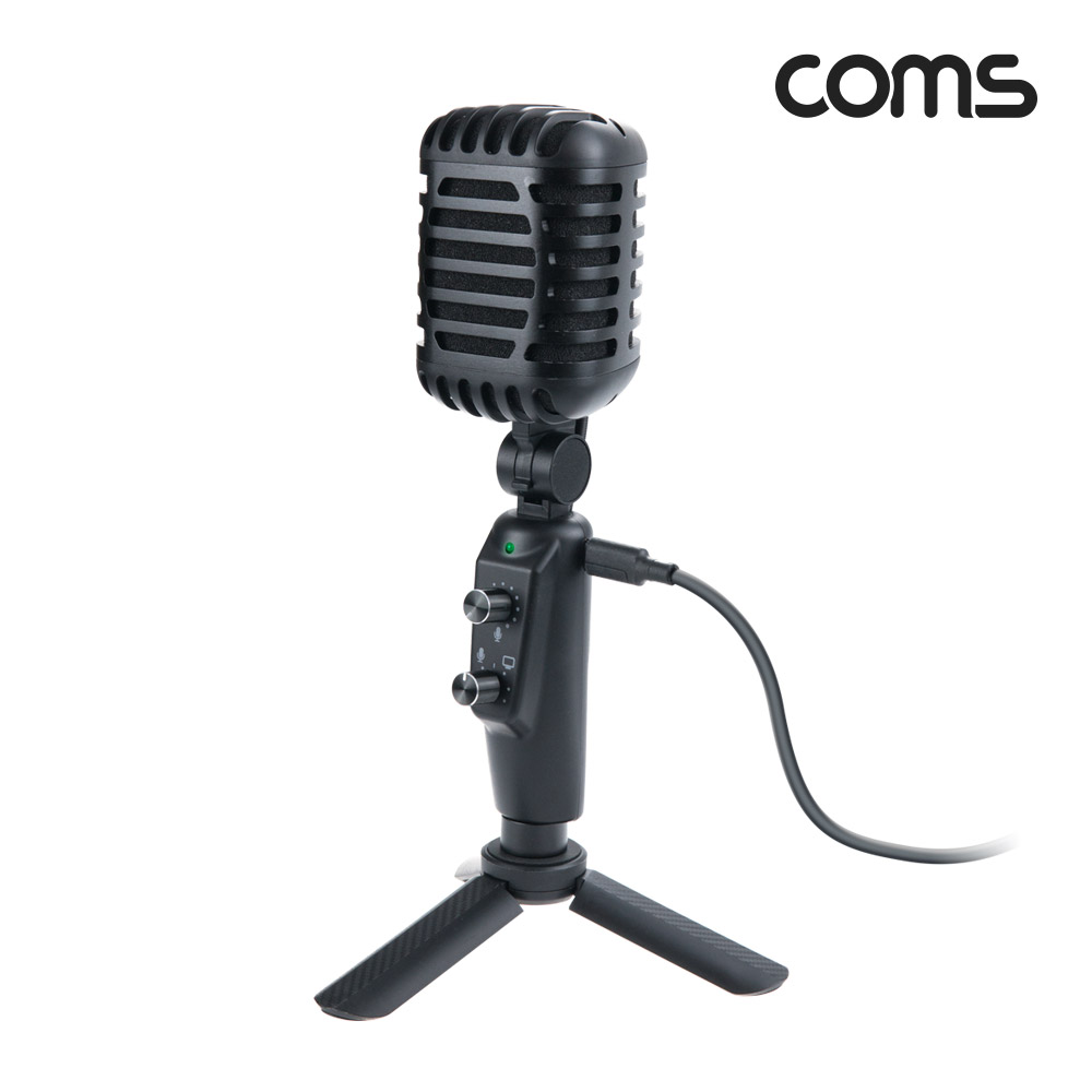 Coms 볼륨조절 콘덴서 마이크, USB 유선, 탁상용, 가벼운 마이크, 192KHz 24Bit, 음성 녹음, 1인 미디어 인터넷방송