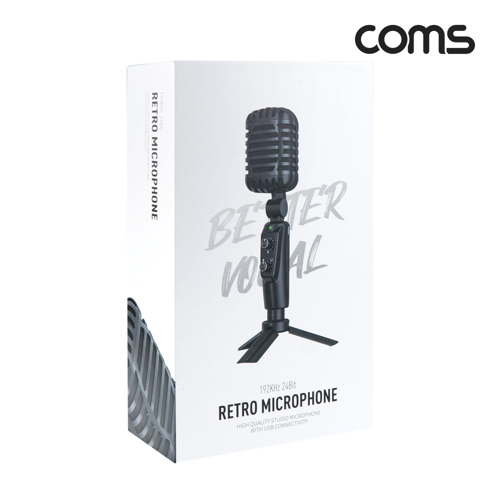 Coms 볼륨조절 콘덴서 마이크, USB 유선, 탁상용, 가벼운 마이크, 192KHz 24Bit, 음성 녹음, 1인 미디어 인터넷방송